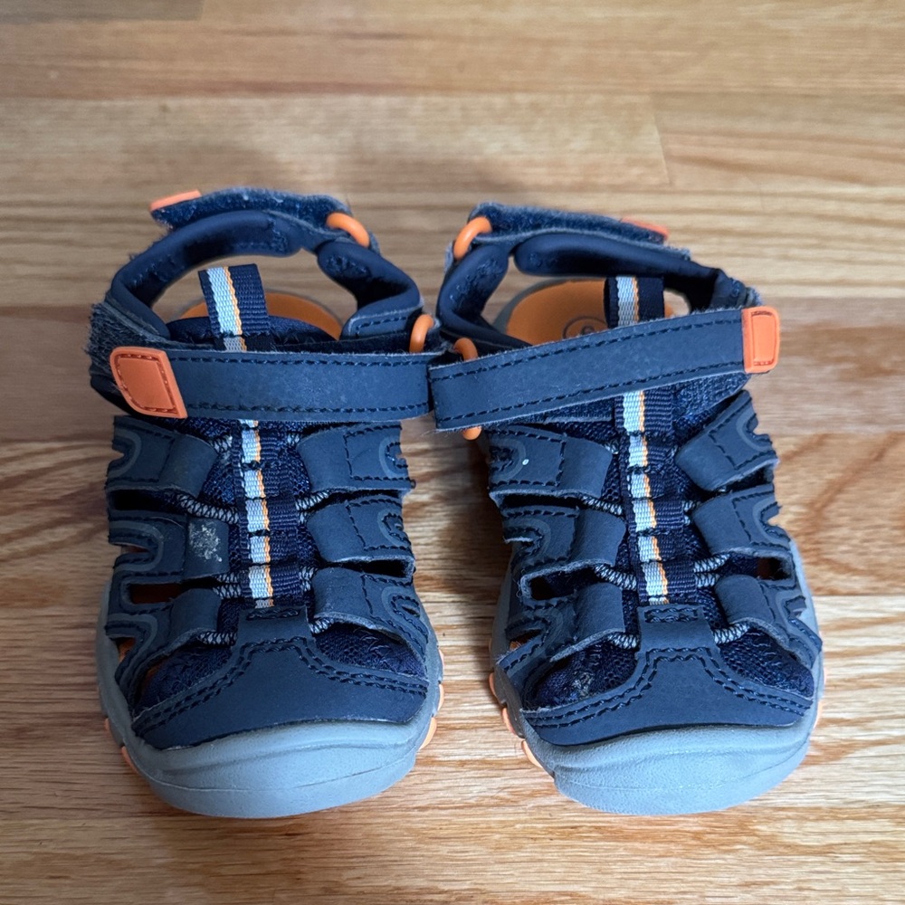 Cat & Jack Navy and Orange Kids Sandals